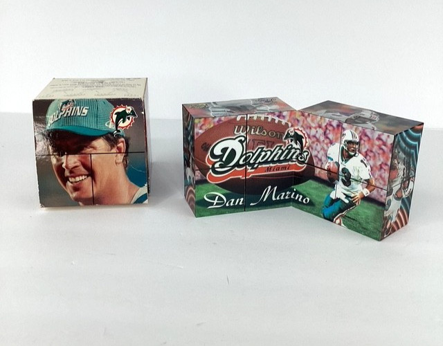 NFL Miami Dolphins New York Jets Checker Board Game + Dan Marino Pro Cube