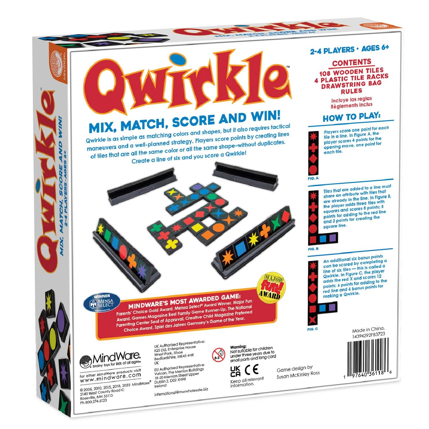 Qwirkle Strategy Game Multicolor Tabletop Family Game For All Ages