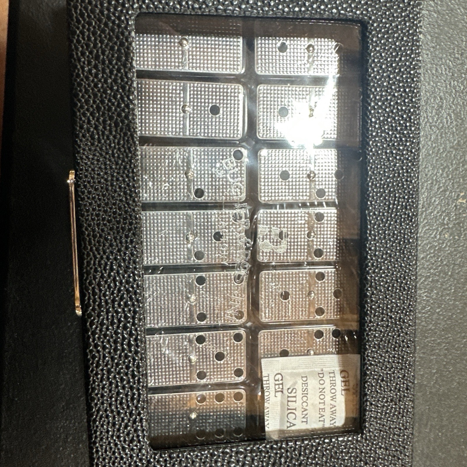 Metal Surface Dominoes Set Double 6 – Classic Black Domino’s Game Set with Si…