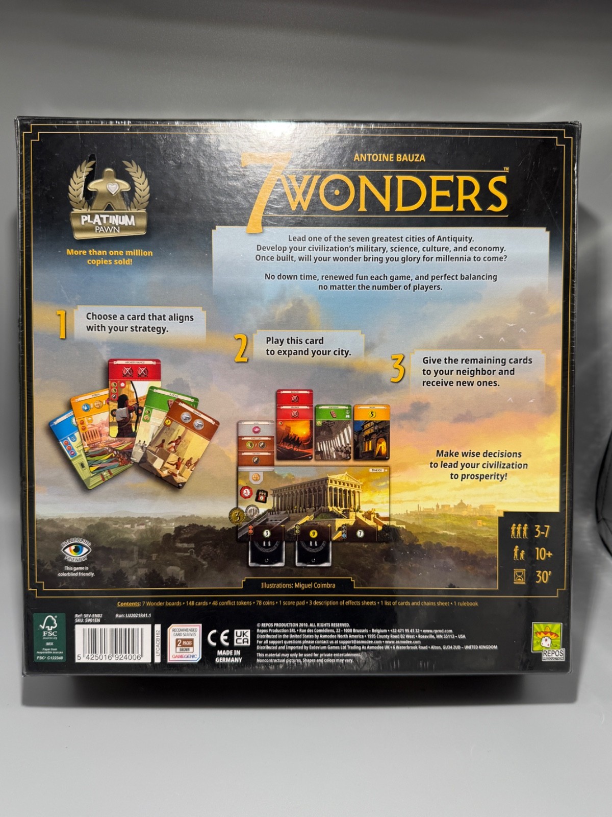 7 WONDERS BOARD GAME by Antoine Bauza Repos Asmodee Sealed Brand NEW
