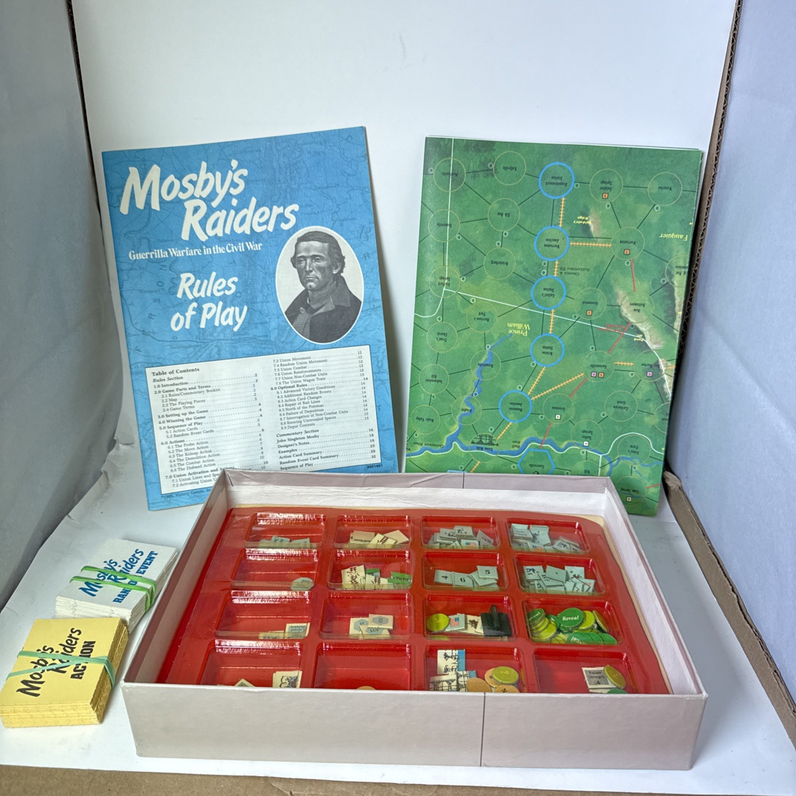 Mosby’s Raiders: Guerilla Warfare in the Civil War 1985 Solitaire Board Game