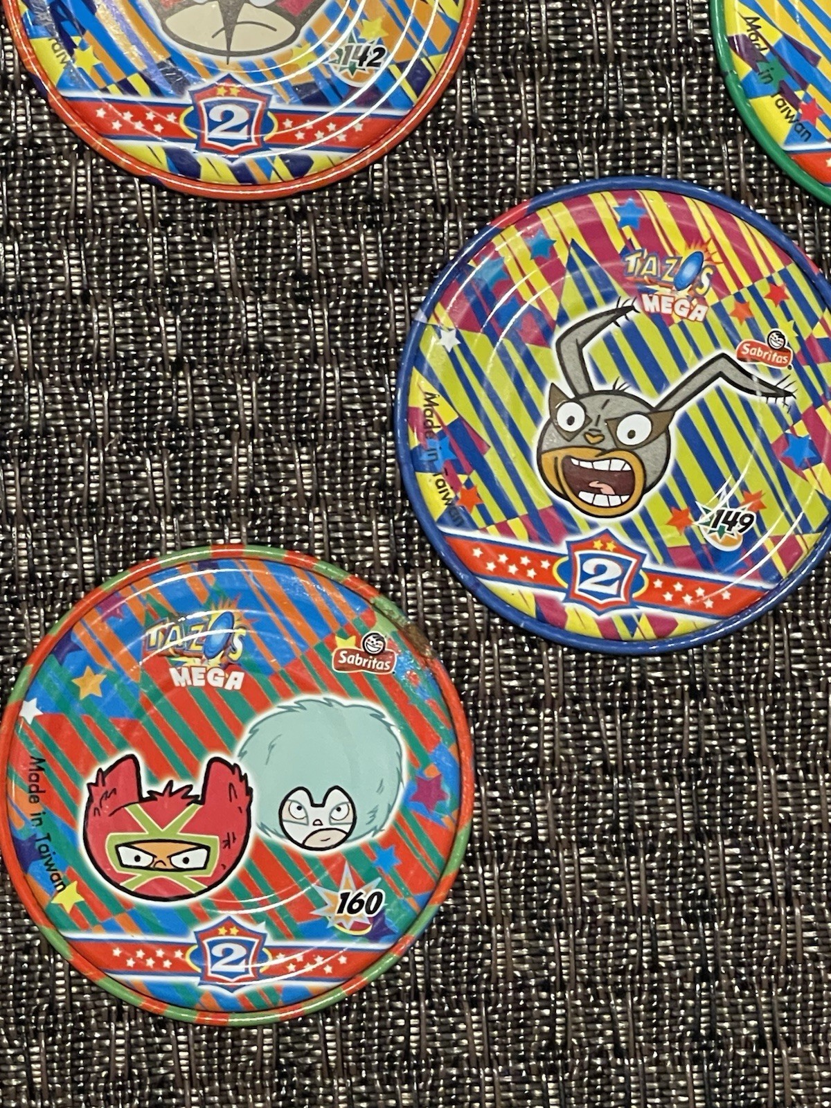 Lot Of 5 Rare Mega Tazos Pogs Mexico ¡MUCHA LUCHA! BIGER SIZE Metal