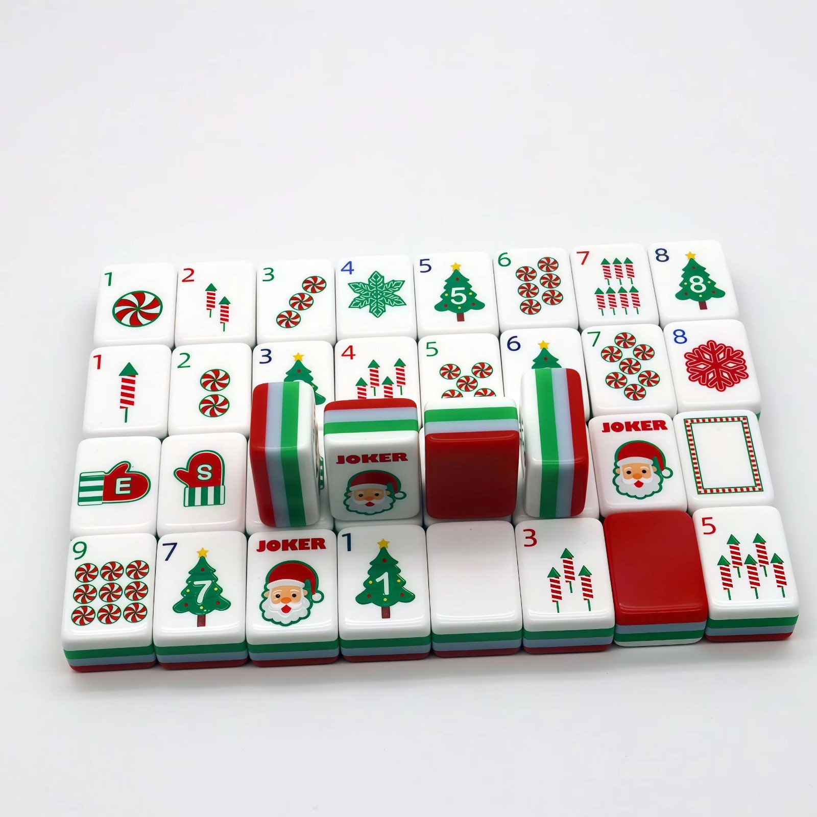 160 Christmas-themed American Mahjong set 4-layer acrylic American Mahjong tiles
