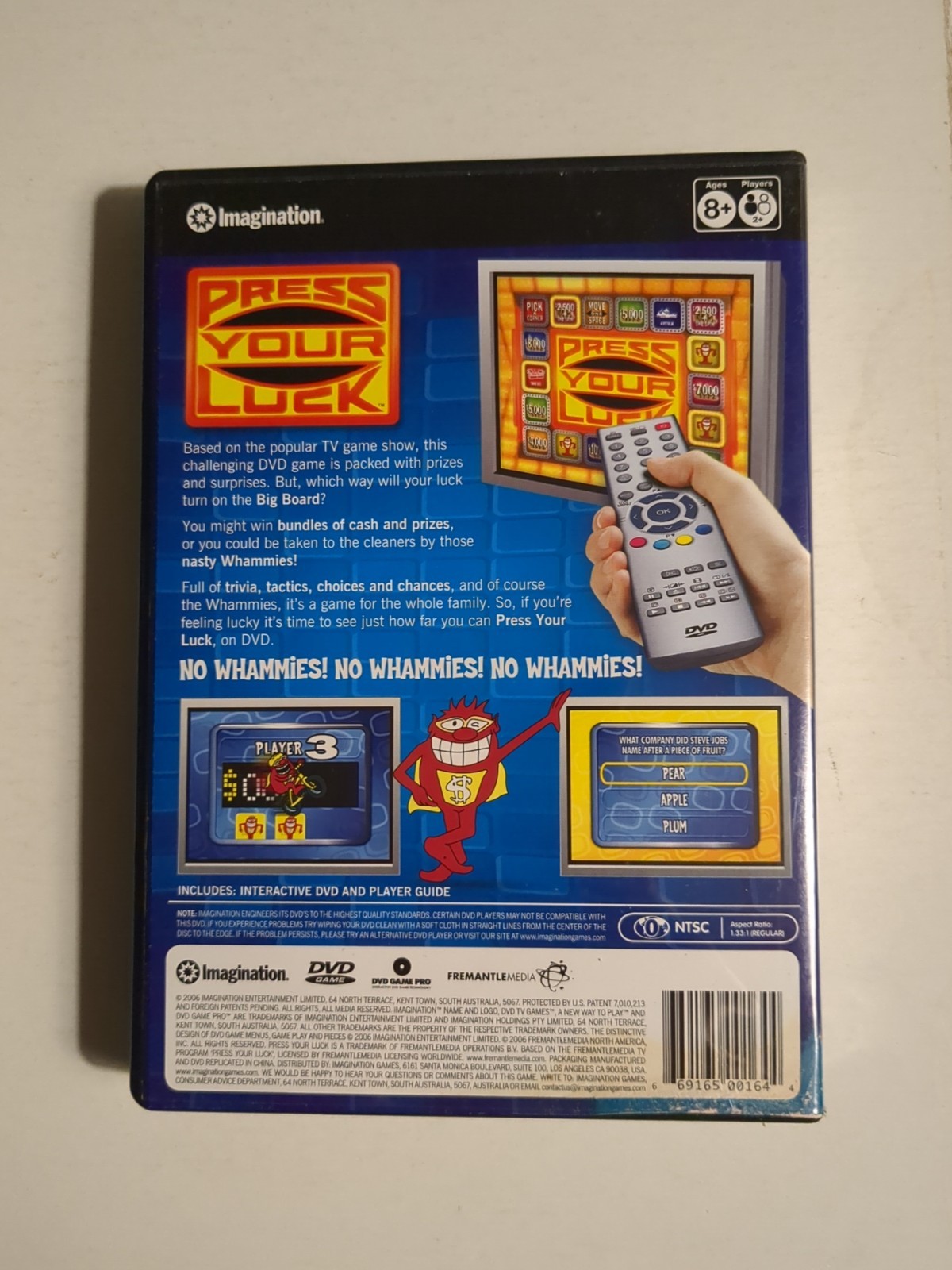 PRESS YOUR LUCK Interactive DVD WORKS! TV Game By Imagination Whammy No Whammies