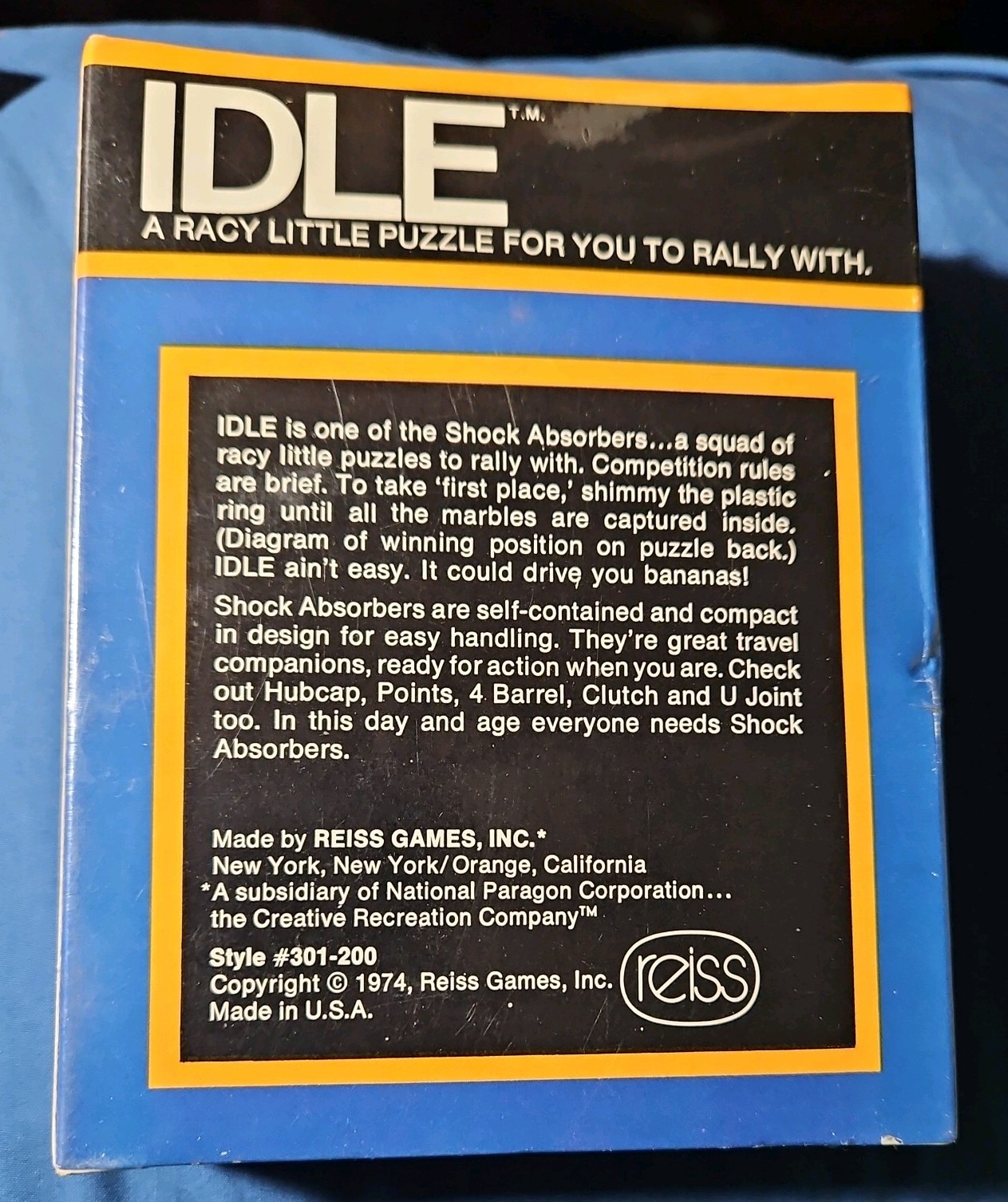 IDLE Puzzle Game SHOCK ABSORBER Rally 1974 Reiss RARE Vintage Style 301-200 NEW