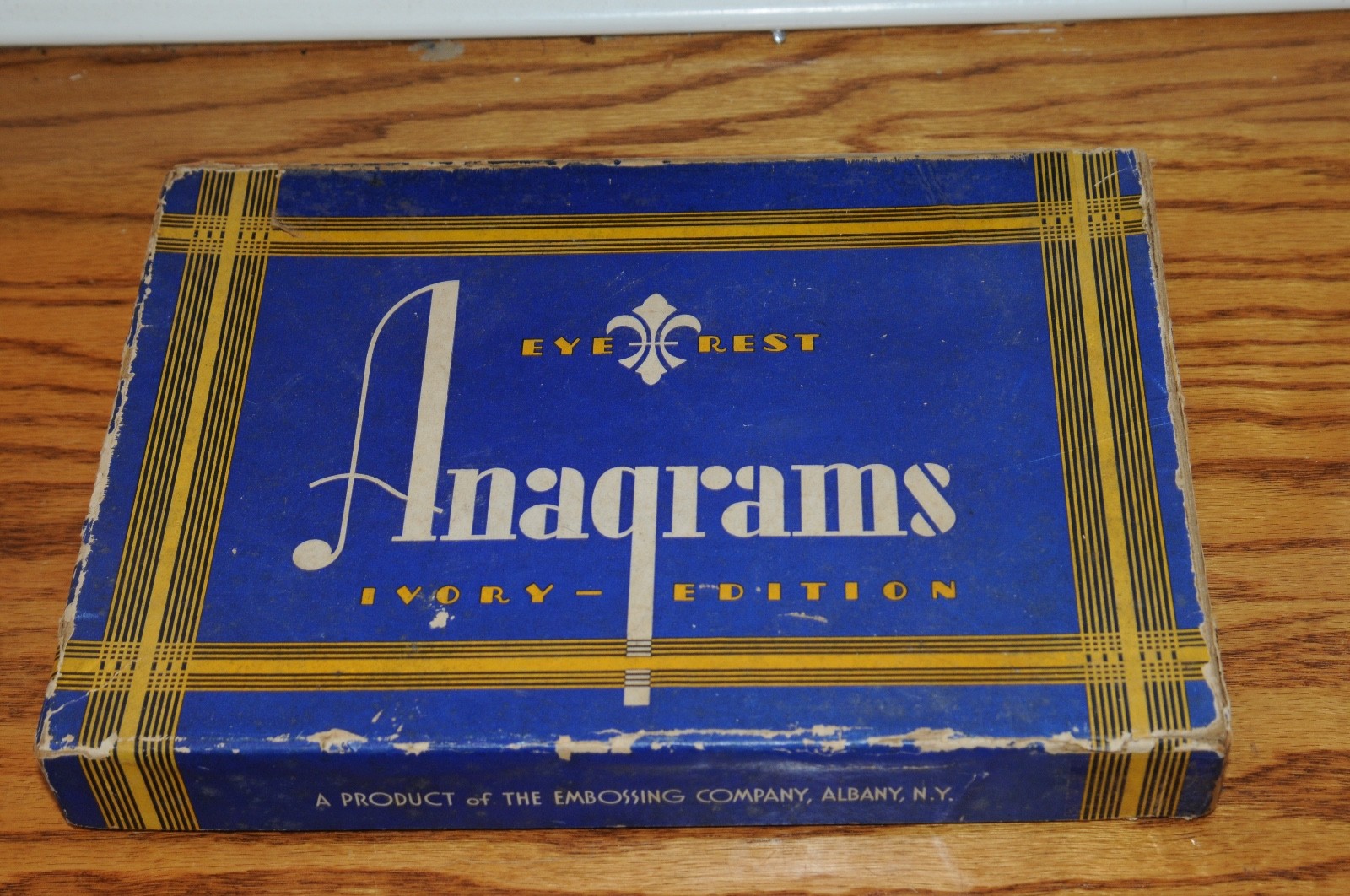 Vintage Anagrams Eye-Rest Ebony Edition Box And Tiles Games Traditional Game Old