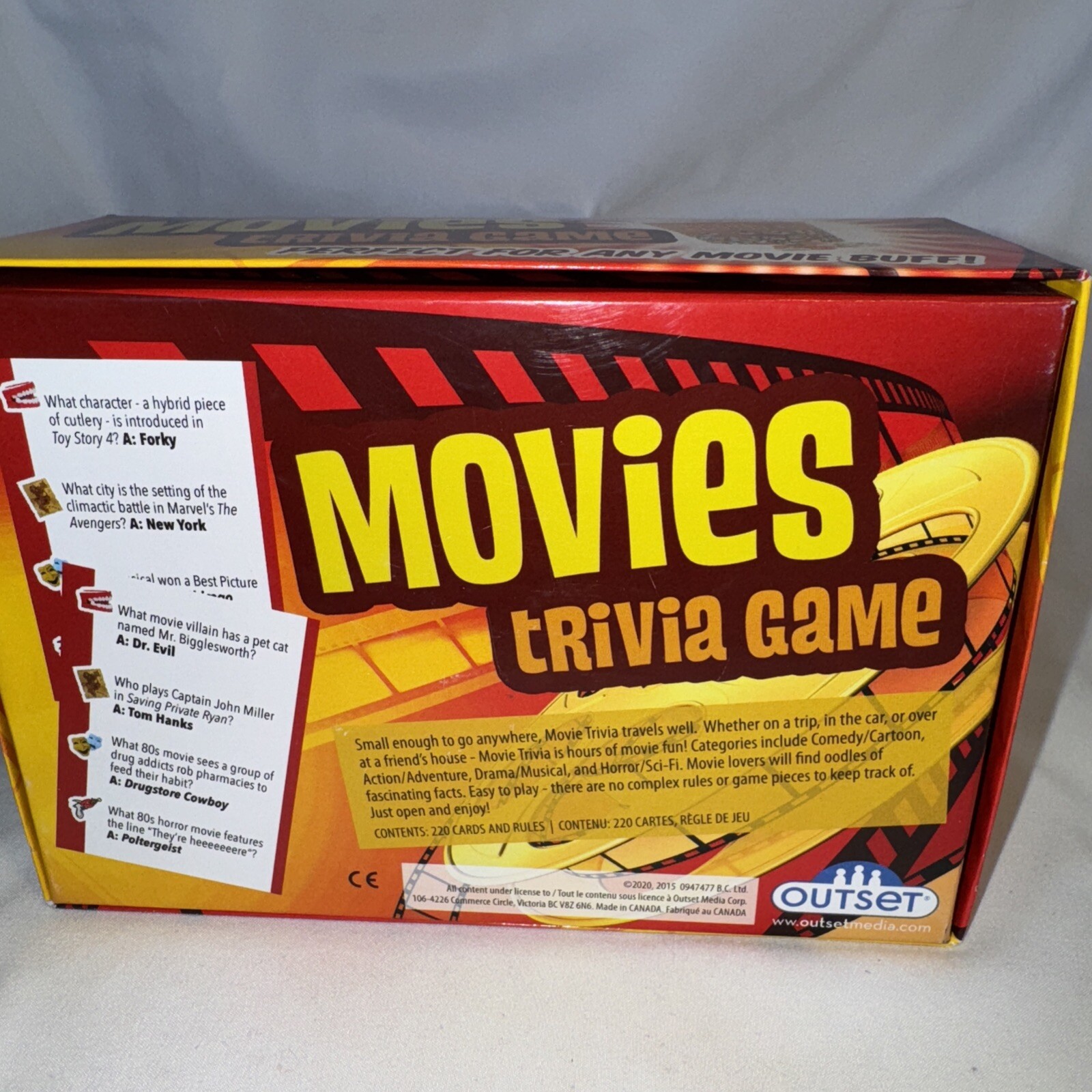 Movies Trivia Game by Outset New Sealed Perfect For Movie Buffs