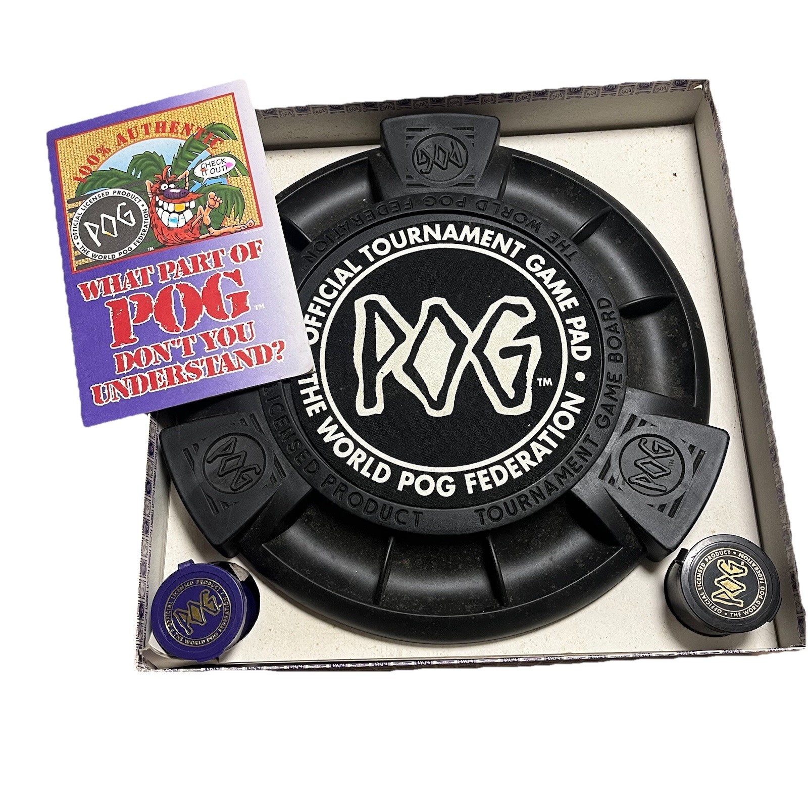 Vintage 1994 World POG Federation Game Set LOT Hologram Foil Thrilla Gorilla