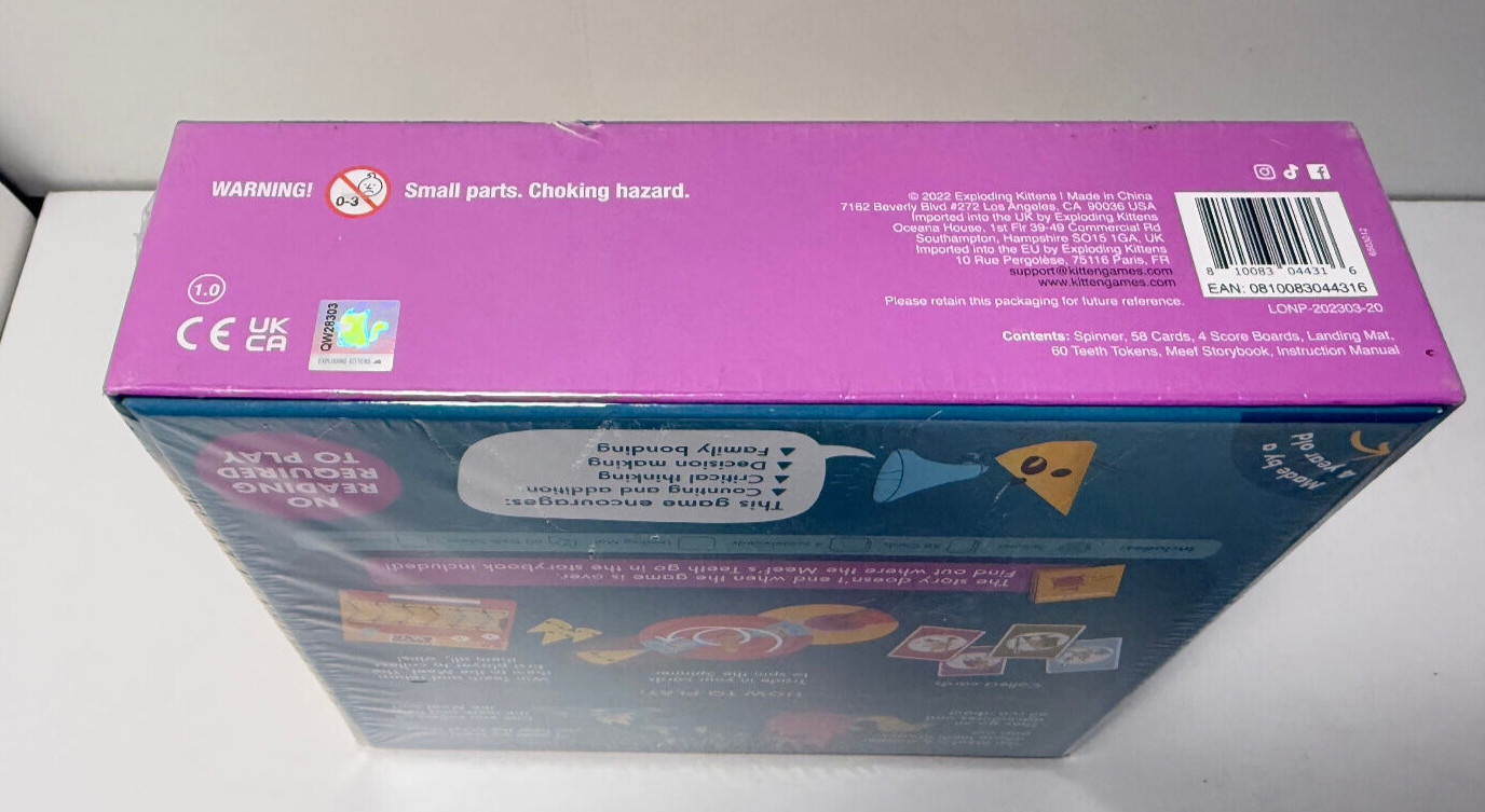 New Sealed Kitten Game I Want My Teeth Back Age 4+ Pre K Youth Child Counting