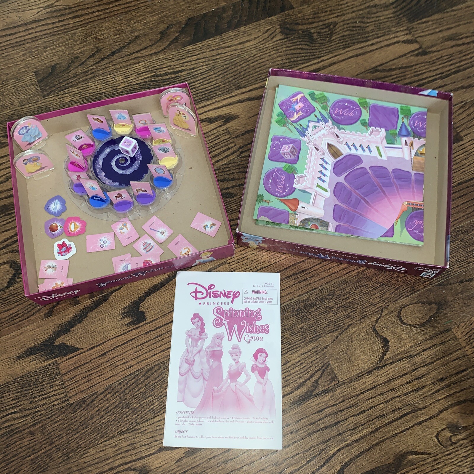 Disney Princess Spinning Wishes Game Milton Bradley 2004