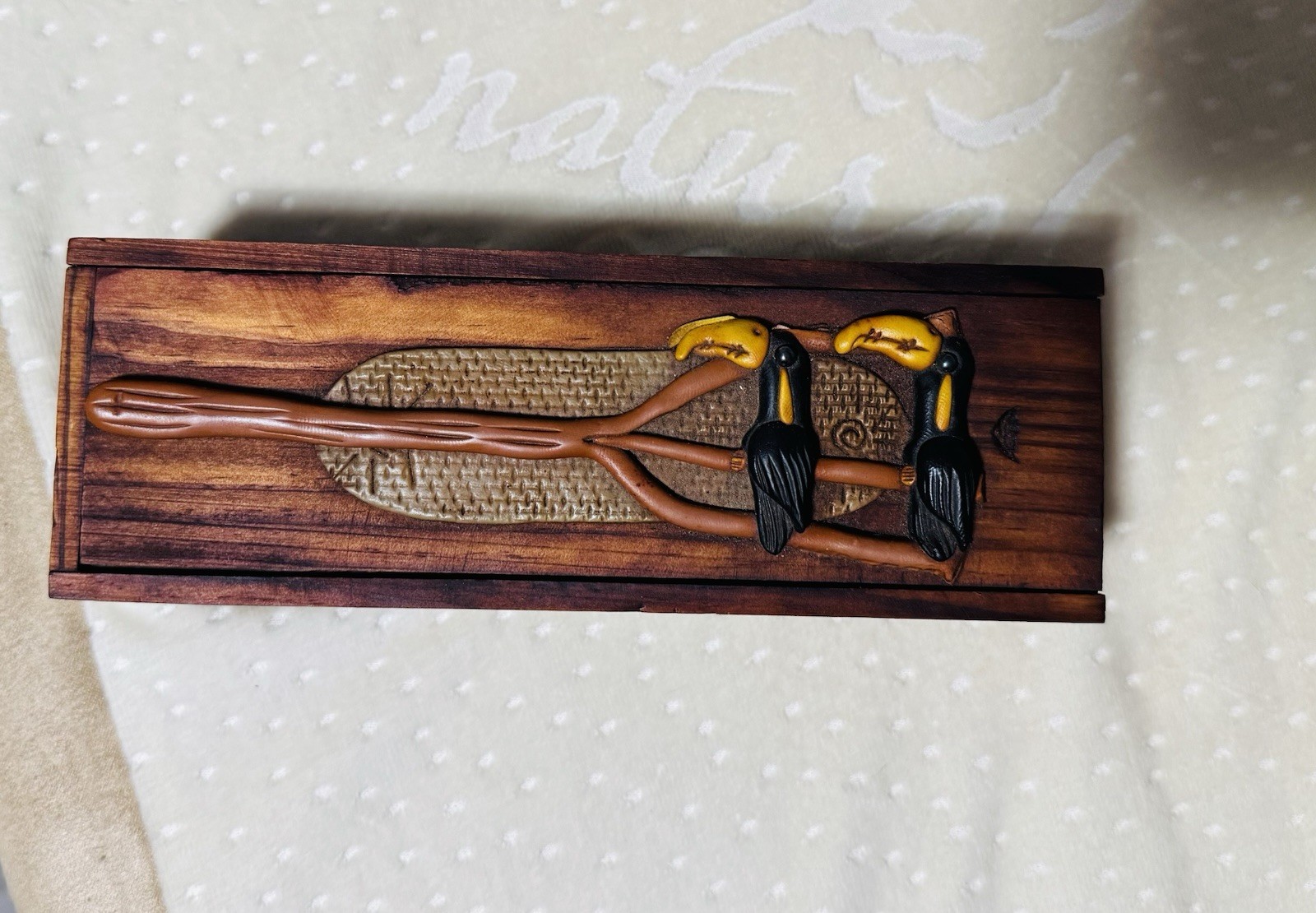 RARE Vintage Hand Carved Wooden Case & Dominos