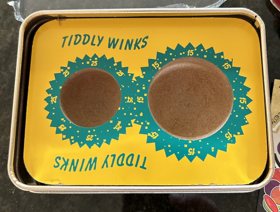 Tin Box Tiddly Winks for 2 to 6 Players Vintage Game 2002 Channel Craft