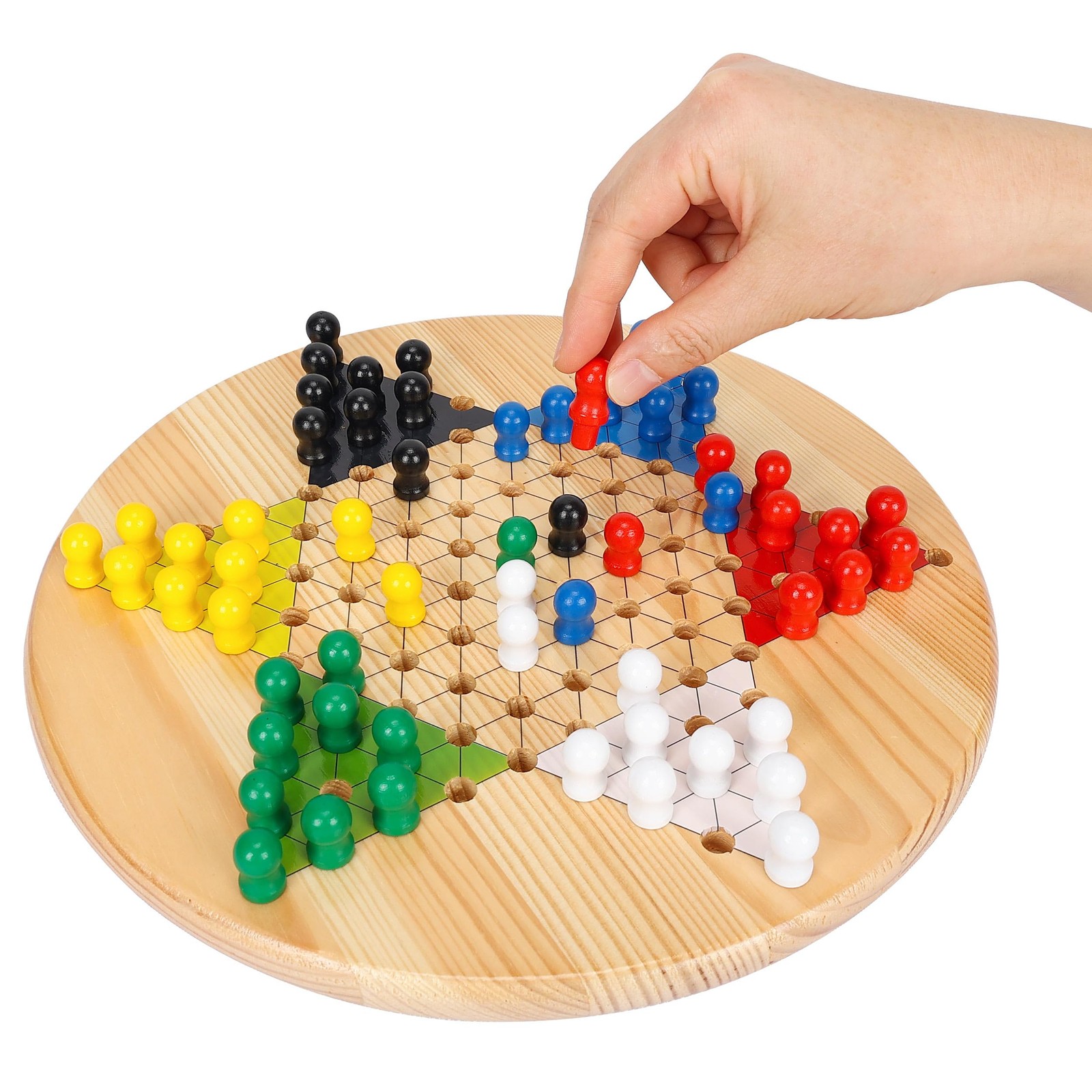 Chinese Checkers Board Game, 11.5 Inches Game Board Set – Premium Solid Wood …