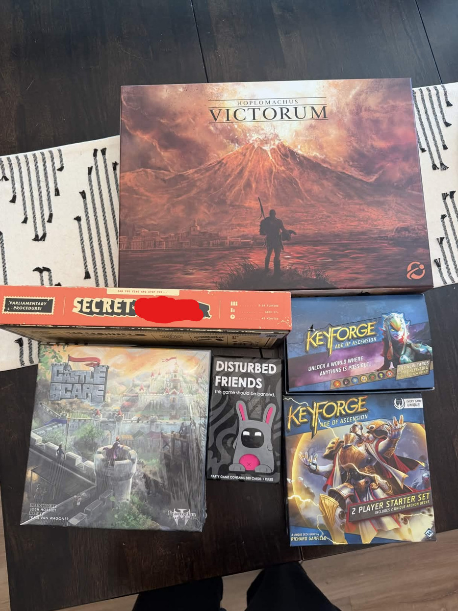 Boardgame Lot 3 – hoplomachus: victorum, Castle Scape, Keyforge Lot, and more