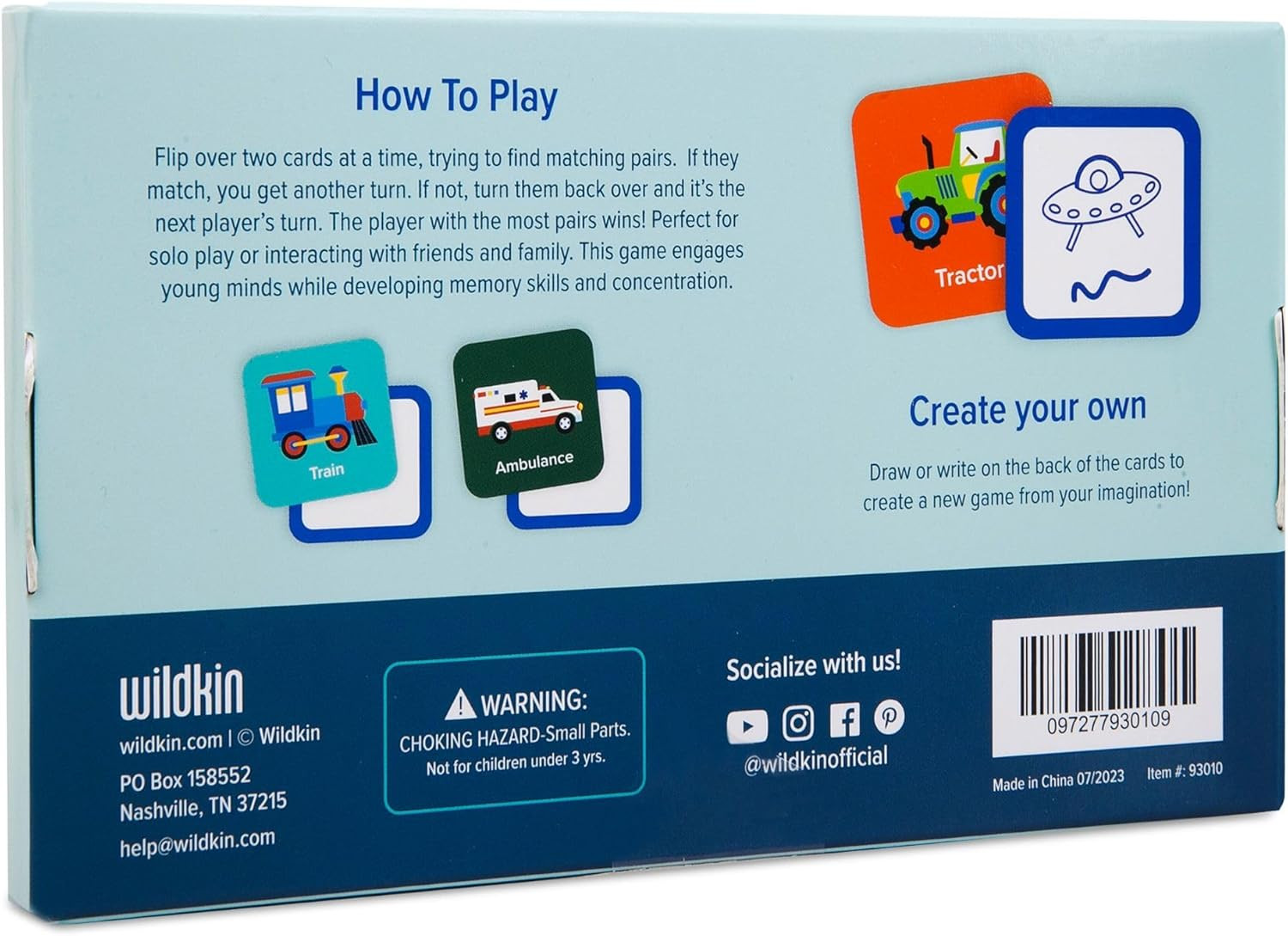 Memory Matching Game – 18 Educational Pairs for Toddlers & Preschool – Transport