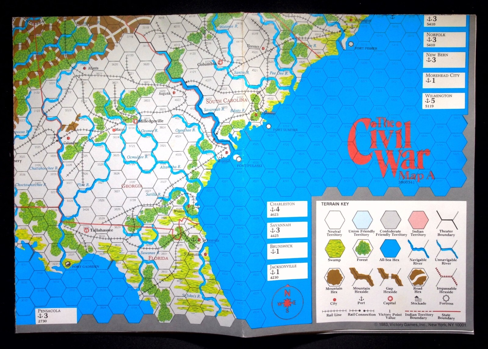 THE CIVIL WAR 1861-1865 by Victory Games::Open Box::©1983