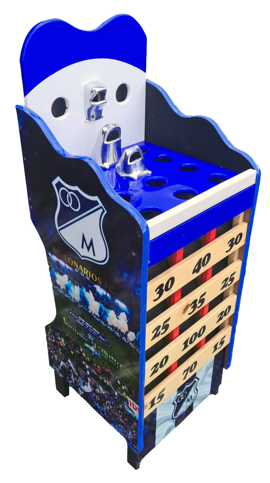 Juego de Sapo Rana Desarmable Millonarios Con Argollas y Tablero de Puntuación