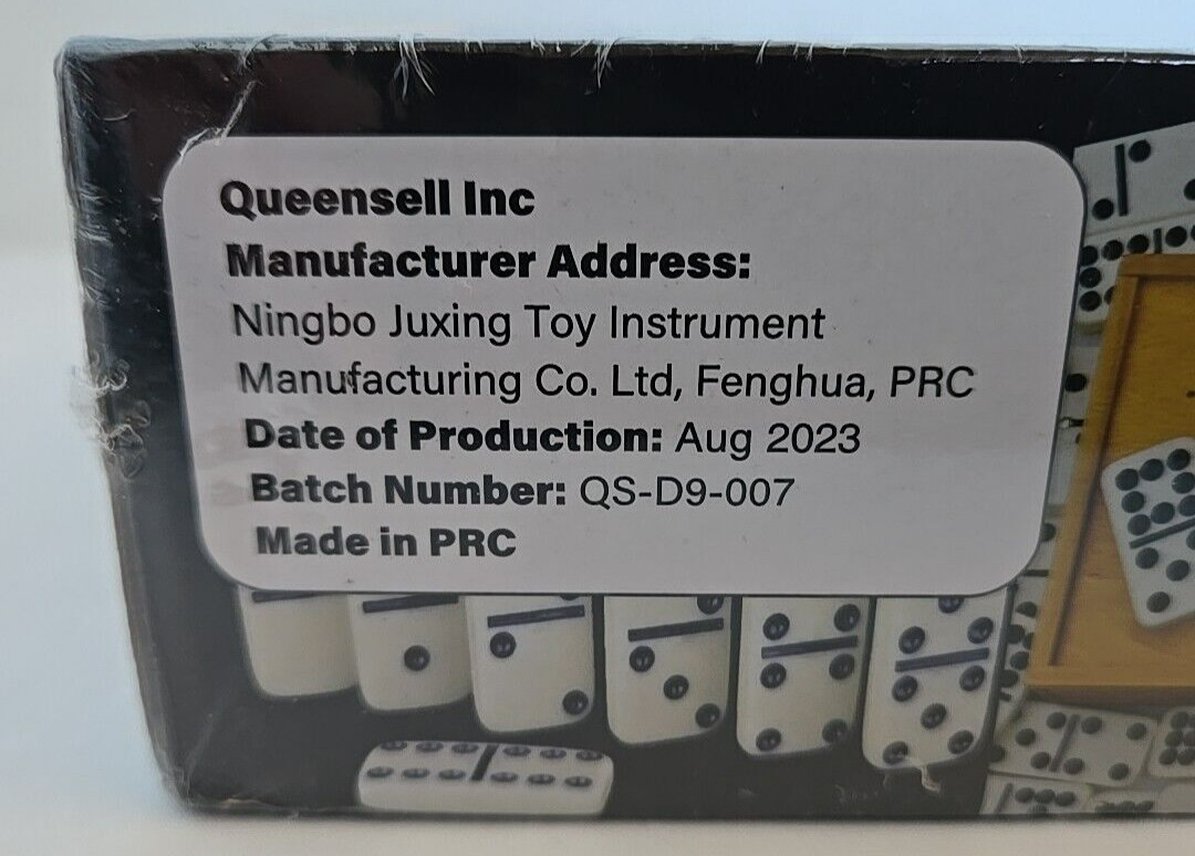 Queensell Double Nine Domino 55 Tiles Wood Case Ivory Color NEW