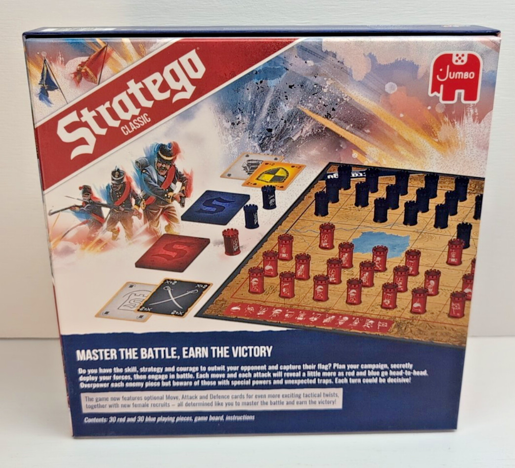 100% COMPLETE! STRATEGO BOARD GAME STRATEGY RED vs BLUE VARIANT BATTLE CARDS