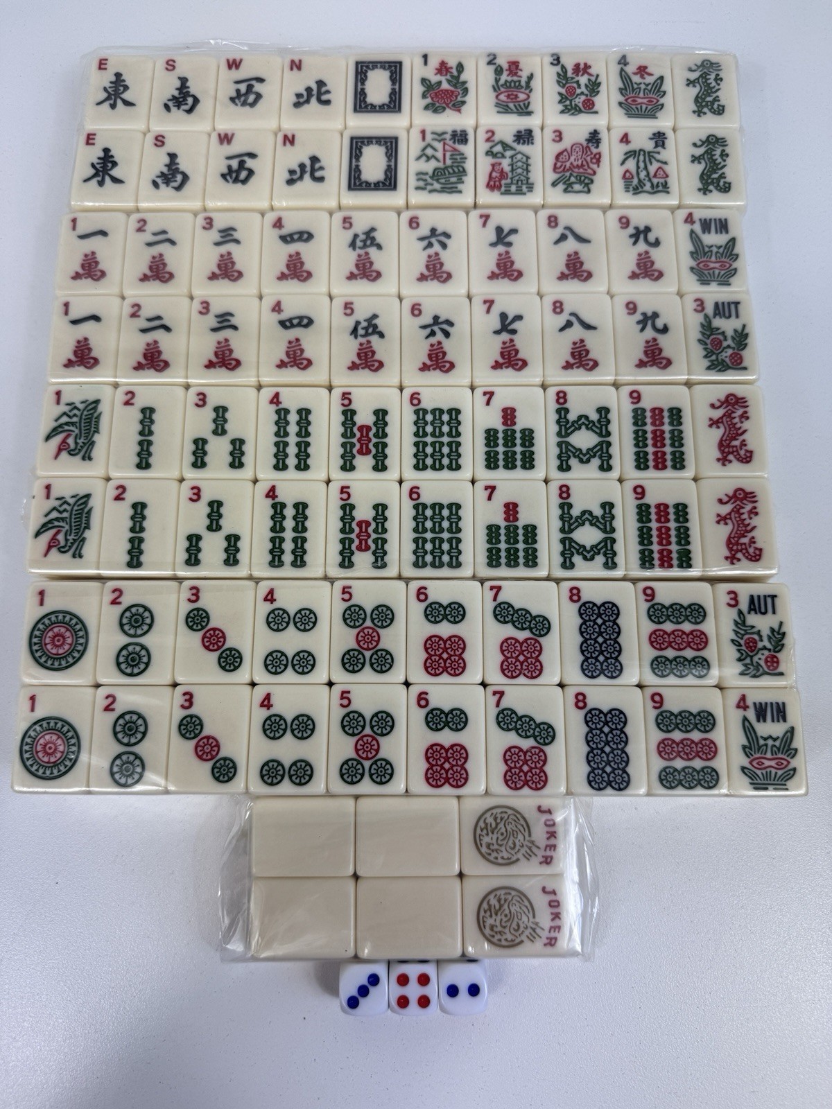 American Mahjong Tile Set, 166 Mah Jong GameTiles, Gift Travel, Western Majiang