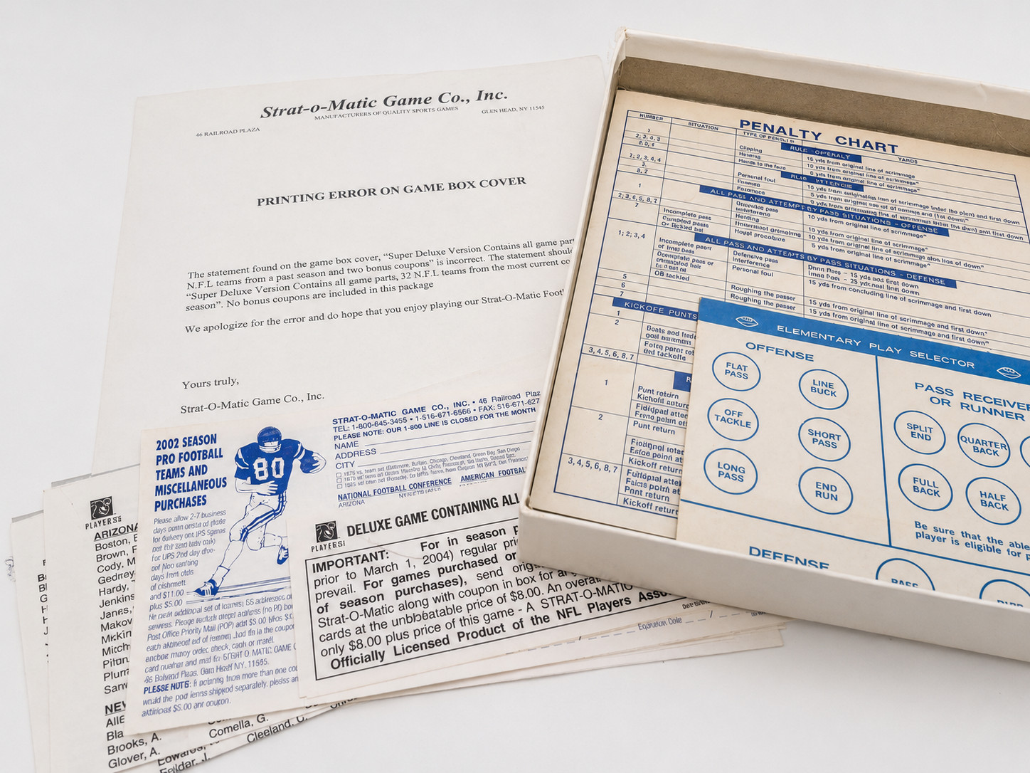 Strat-O-Matic Pro Football Super Deluxe Edition 2002 Season Vintage Game