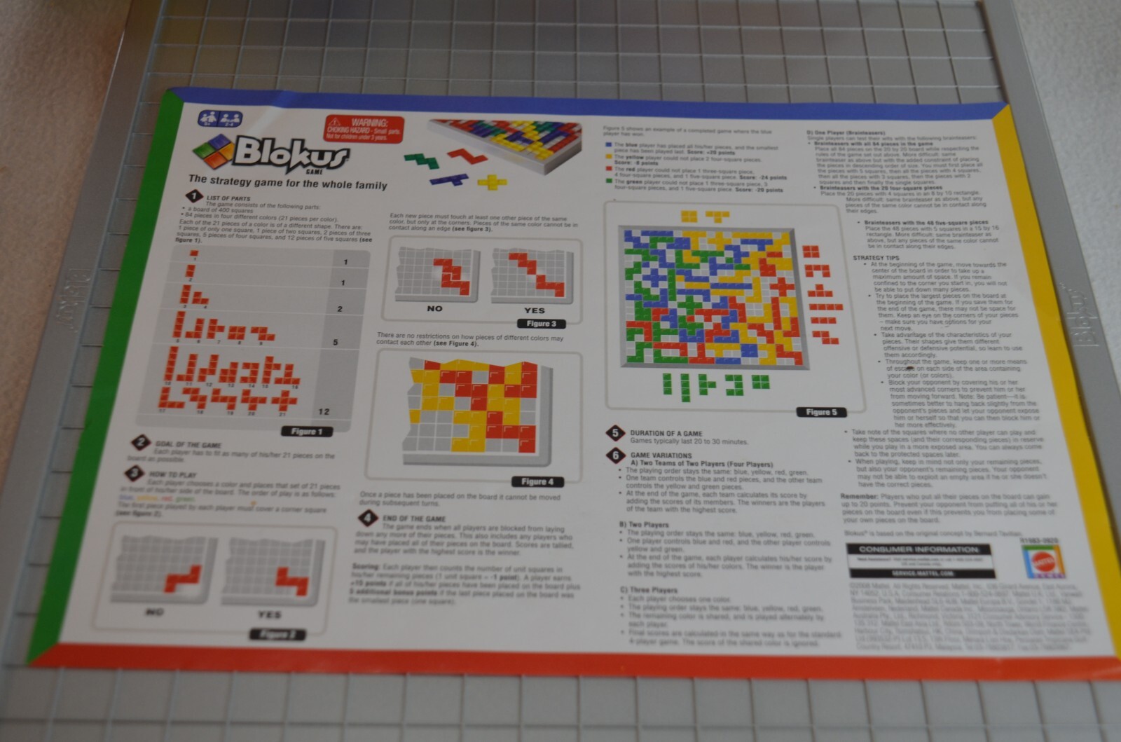 Blokus Game Mattel Ages 5-Up 2-4 players 2012 Complete