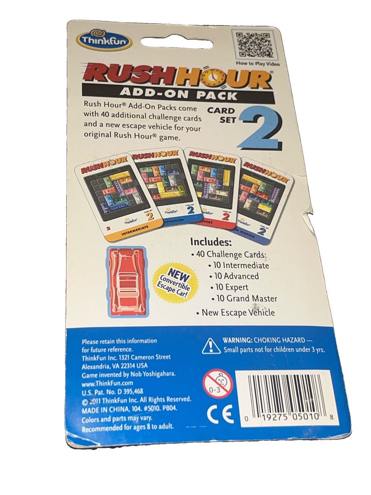 Rush Hour Traffic Jam Puzzle #2 Card Set 40 Cards & Car Sealed 2011 *NEW*