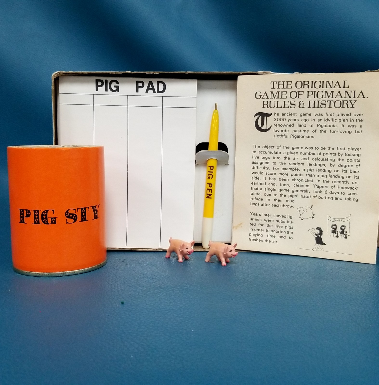Vintage 1977 Pig Mania Original Game of Chance Family Game Night