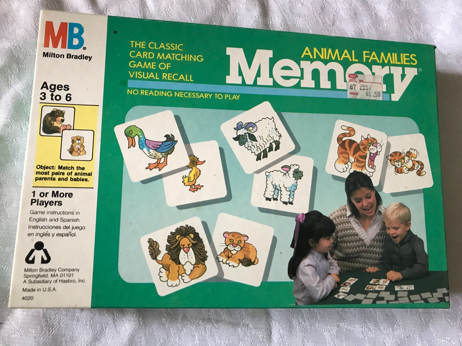 Rare NOS 1986 RAVENSBURGER Classic ANIMAL FAMILIES Kid MEMORY TILE Matching GAME