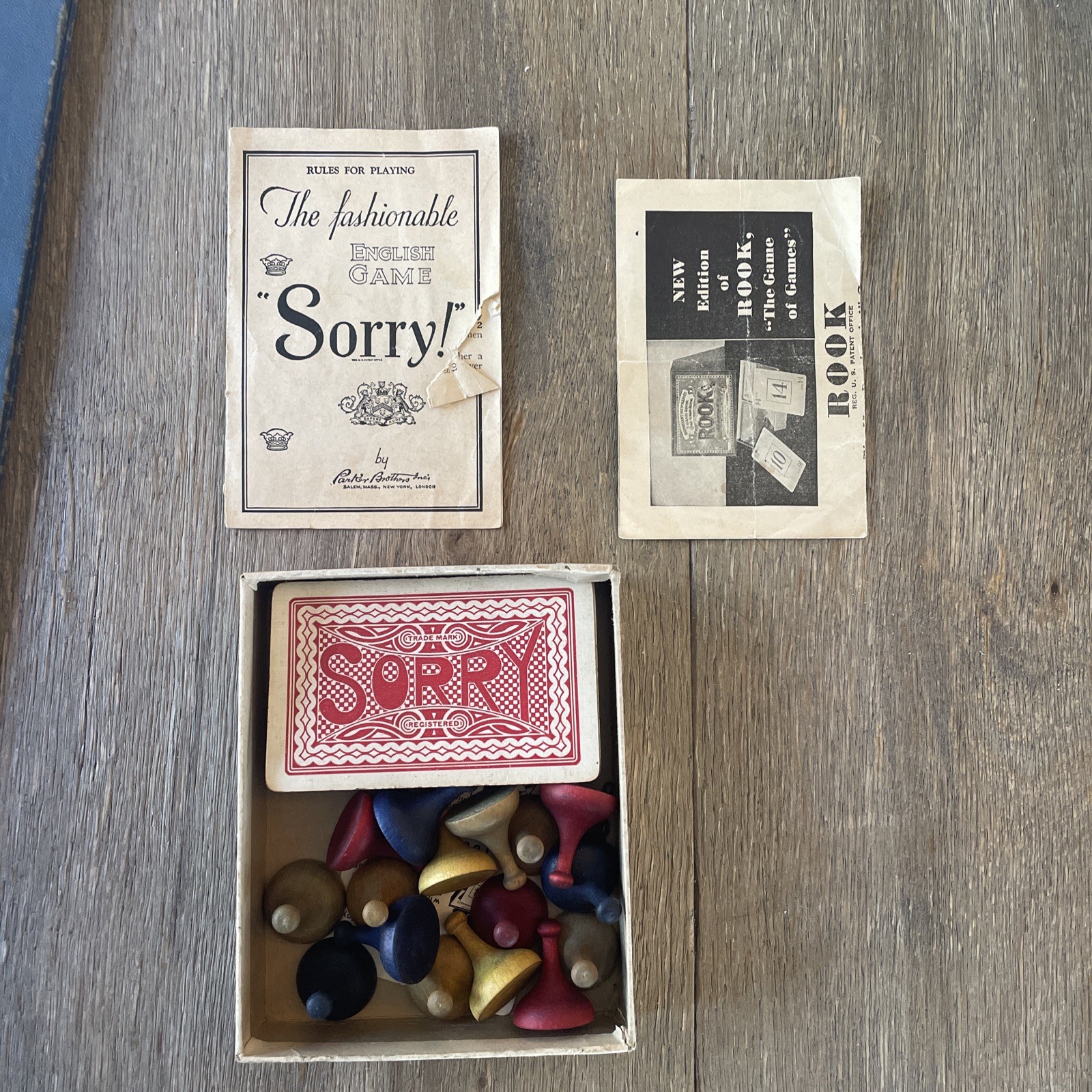RARE 1930s Fashionable English Game SORRY! Complete Board Game Early Edition