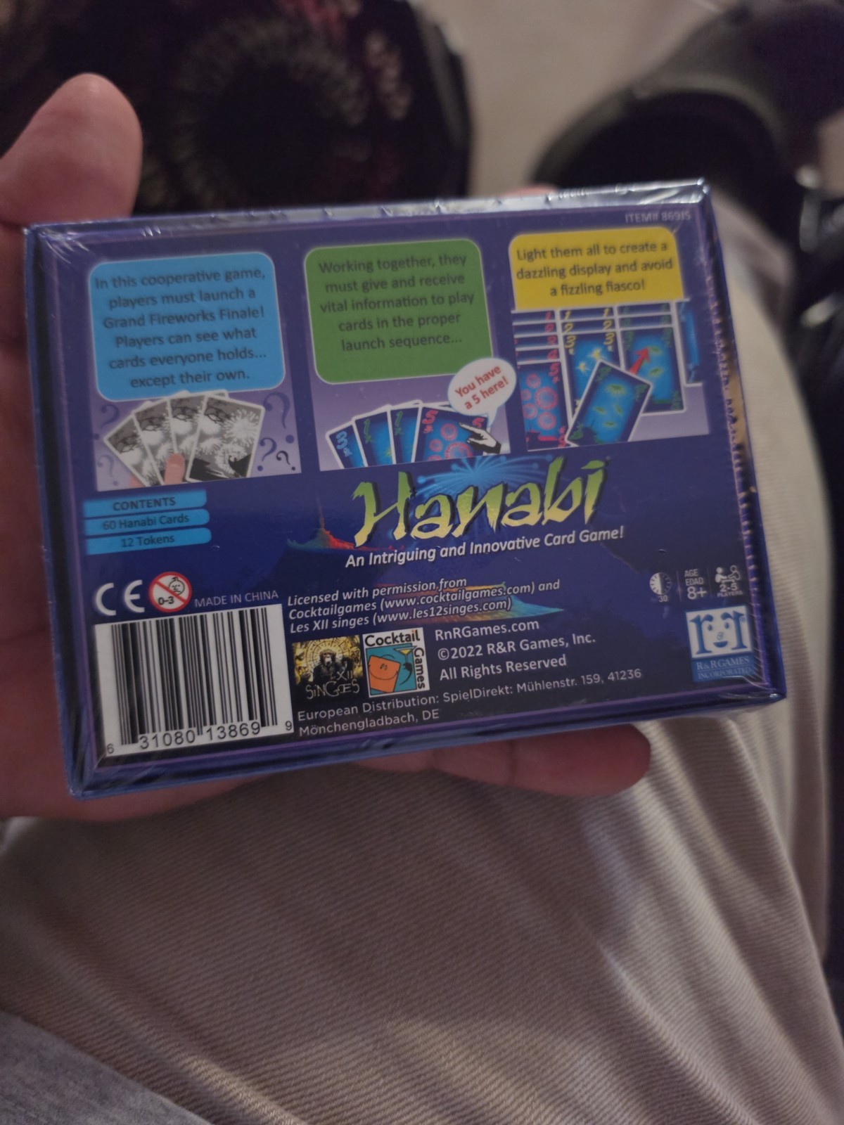 Hanabi Fireworks Card Game Antoine Bauza R&R Games 2017 NEW Sealed 2-5 Players