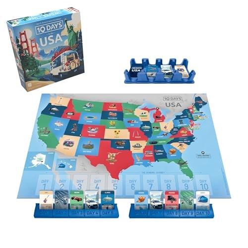10 Days in the USA Fun Educational Tabletop Game for All Ages Travel Adventure