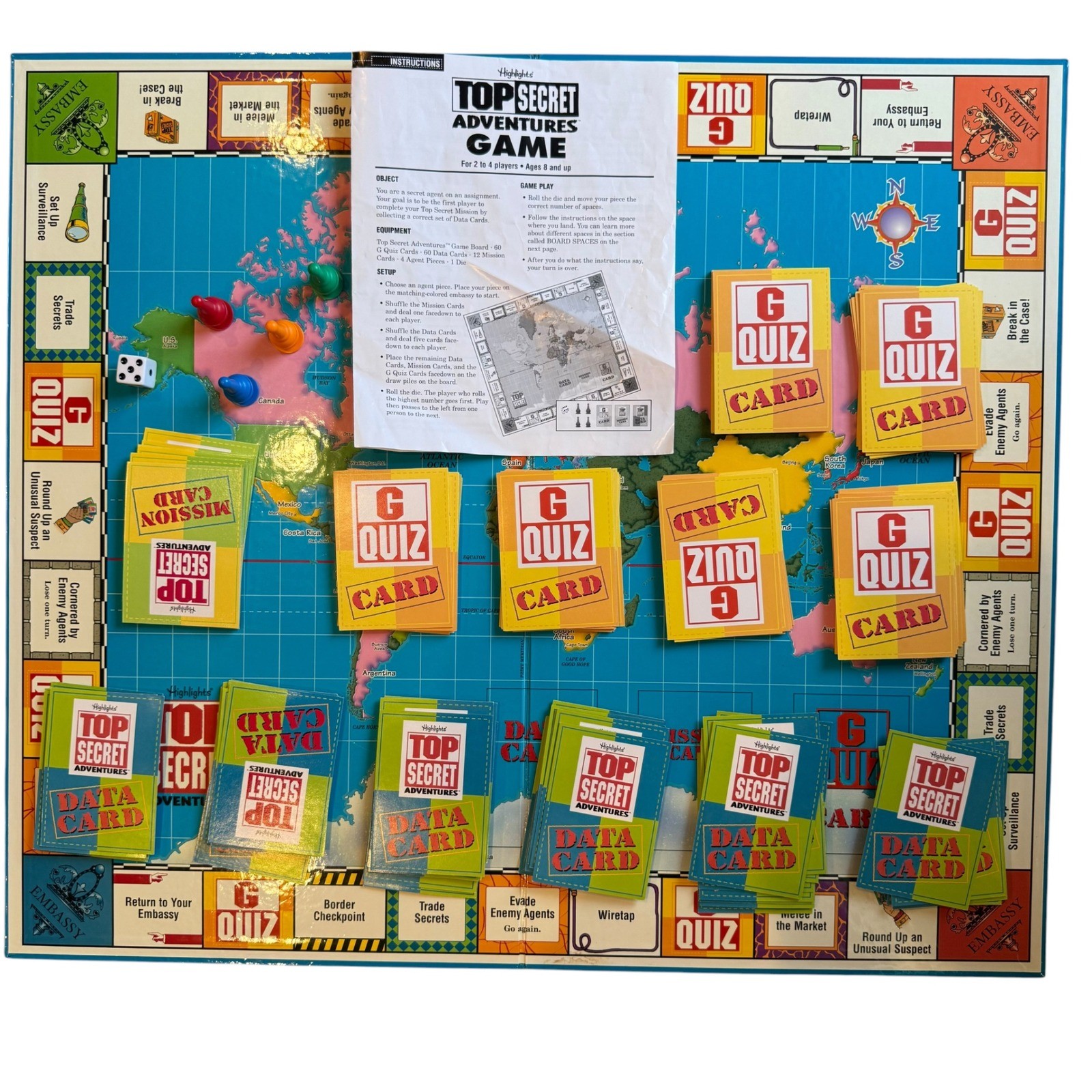 Highlights Top Secret Adventures Game Kids Geography Spy Board Game Complete