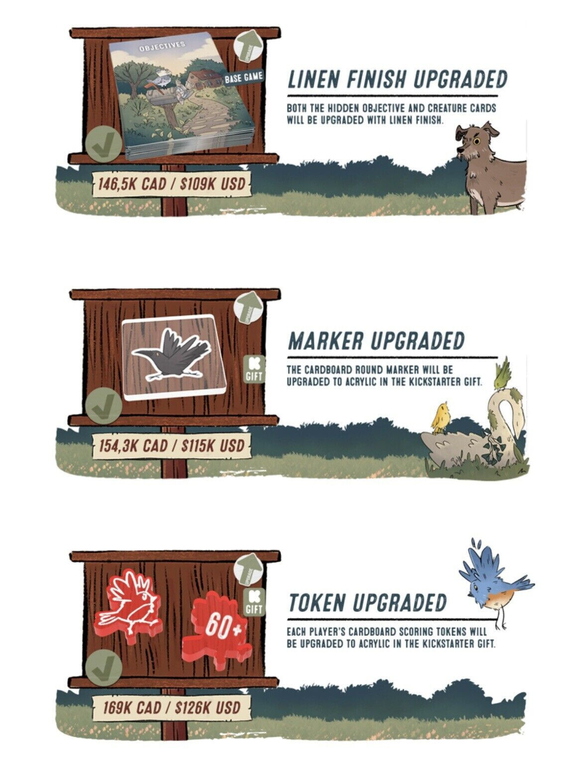 NEW! PERCH Board Game KICKSTARTER w/KS Goodies, Acrylic Upgrades INSIDE UP GAMES