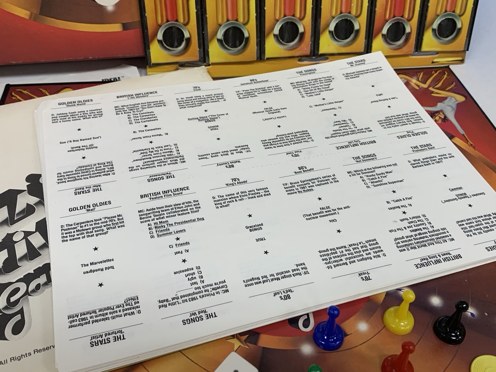 Vintage Solid Gold Music Trivia Game Treasure Trove of Music Trivia Oldies-1984