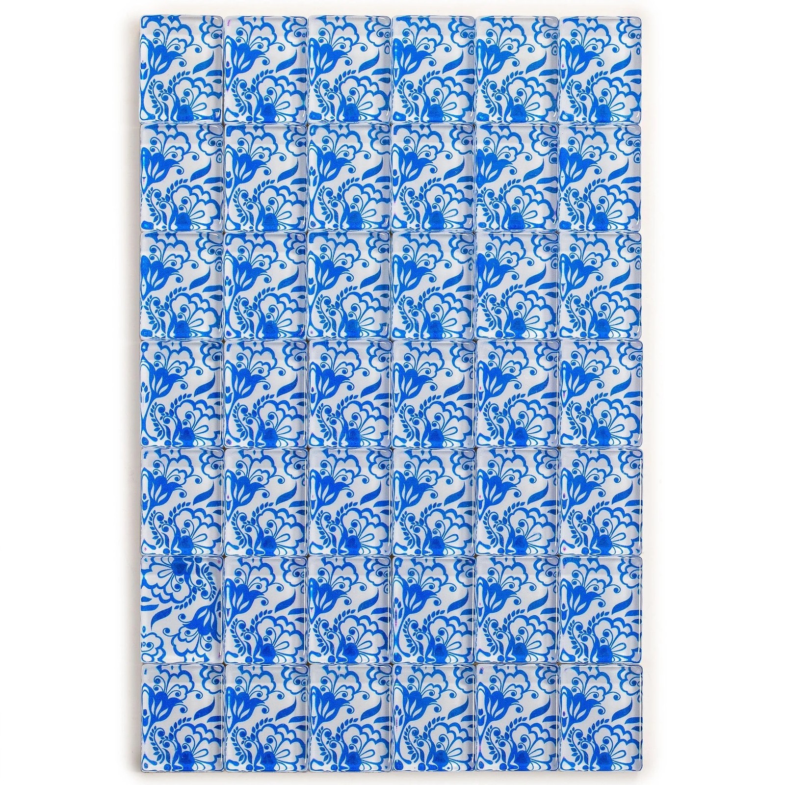 American Mahjong “Chinoise II” Floral Blue Racks Pushers Coins US-AF032-A New