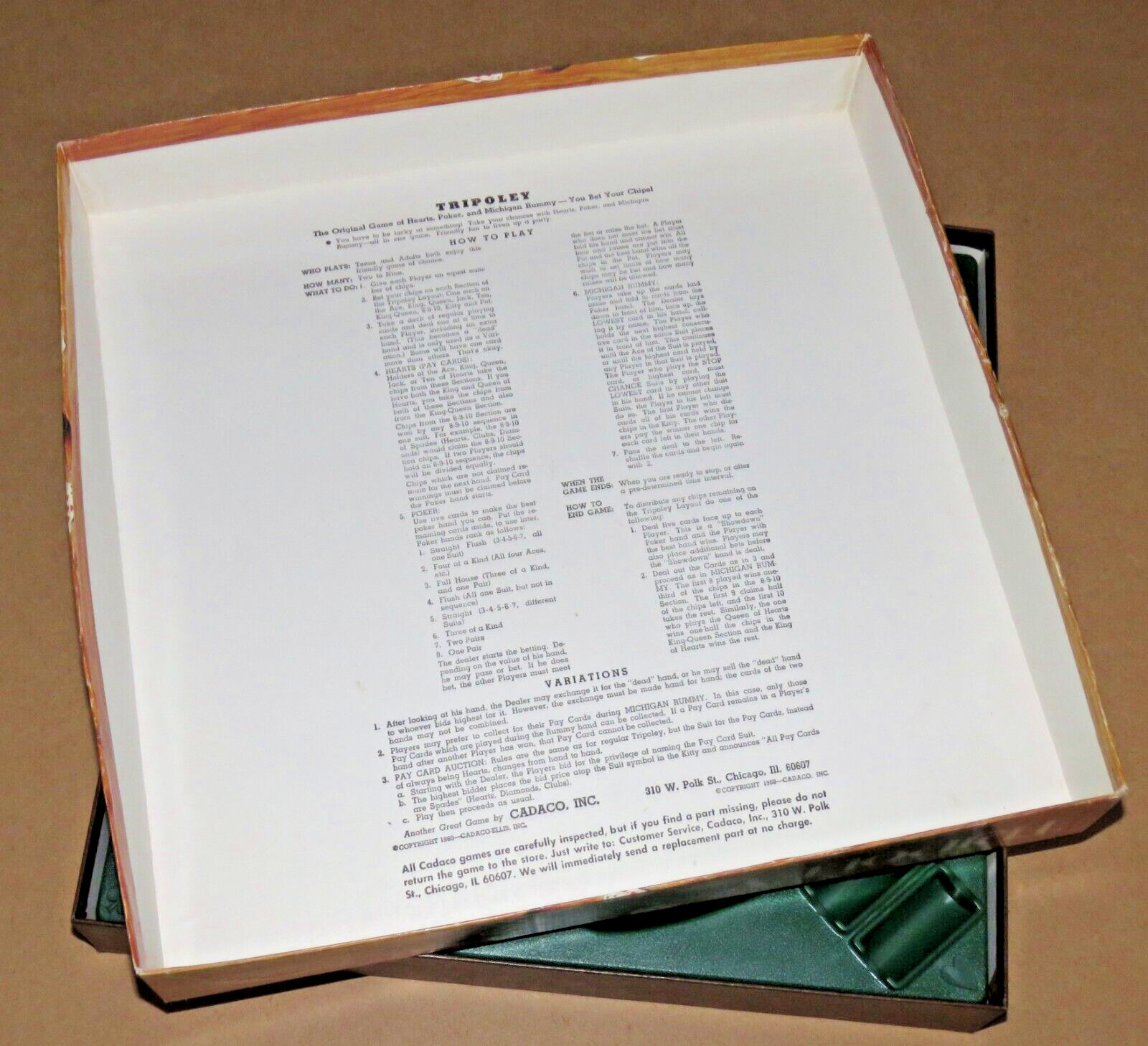 Vintage 1976 Cadaco Turntable TRIPOLEY Elite Edition Game No.255 – New Card Deck