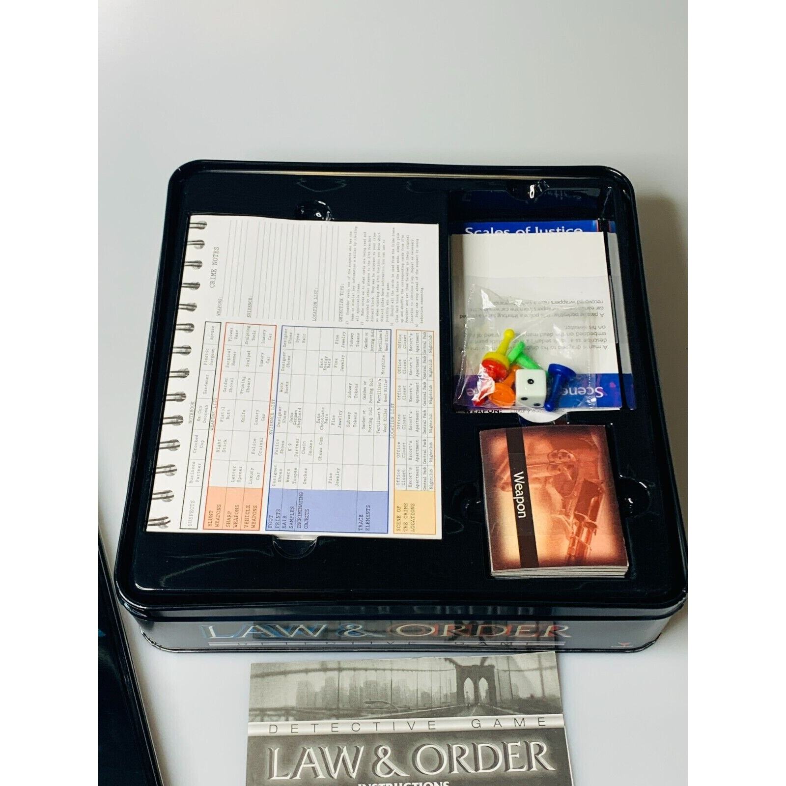 Law & Order Detective Game in Tin Box by Cardinal Games – Complete Set