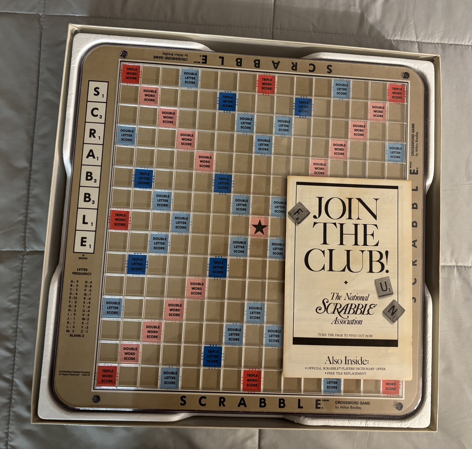 Scrabble Deluxe Edition Board Game Crossword Rotating Board 4034 1989 Complete
