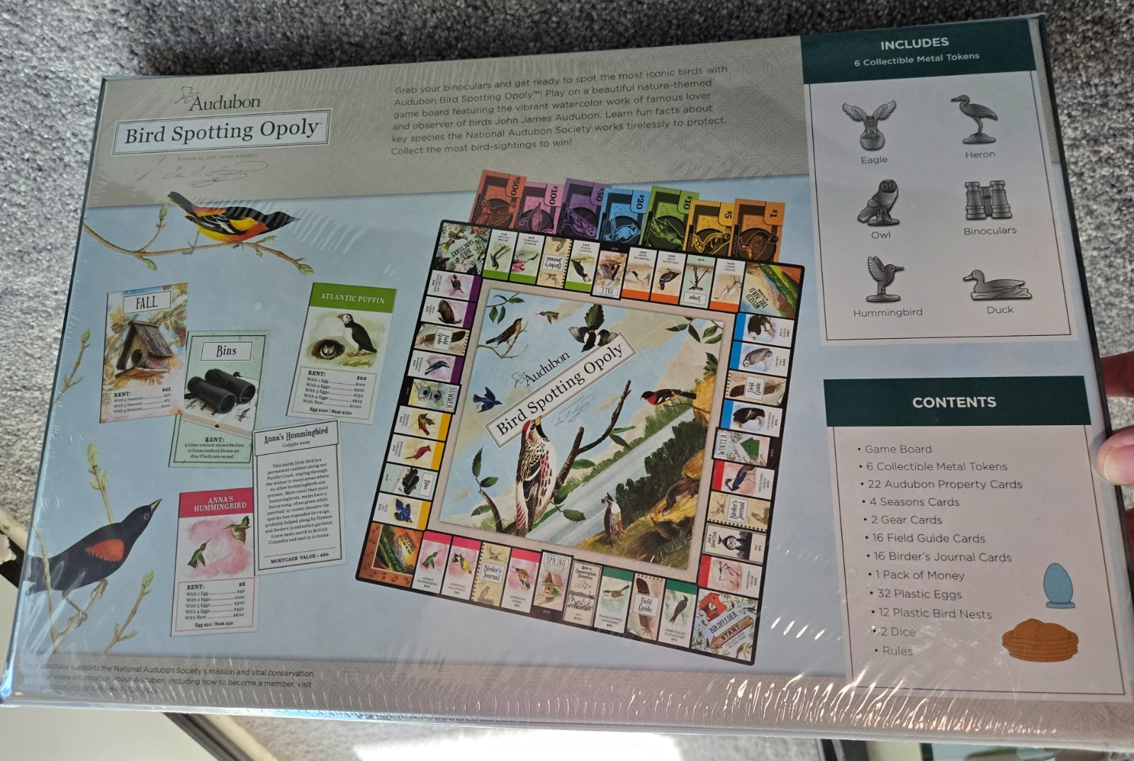 Bird Spotting-Opoly Board Game New Sealed Audubon Society Late for the Sky