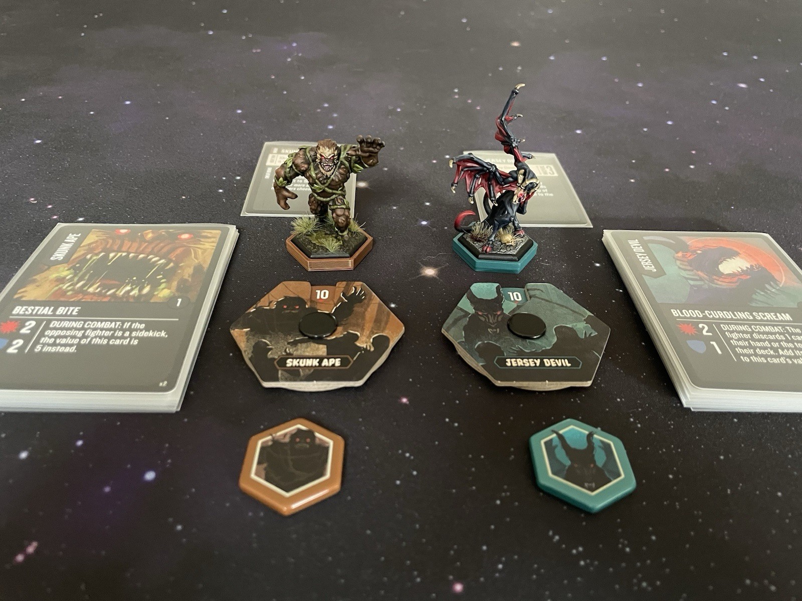 Unmatched: Board Game Skunk Ape & Jersey Devil Minion Painted Miniatures