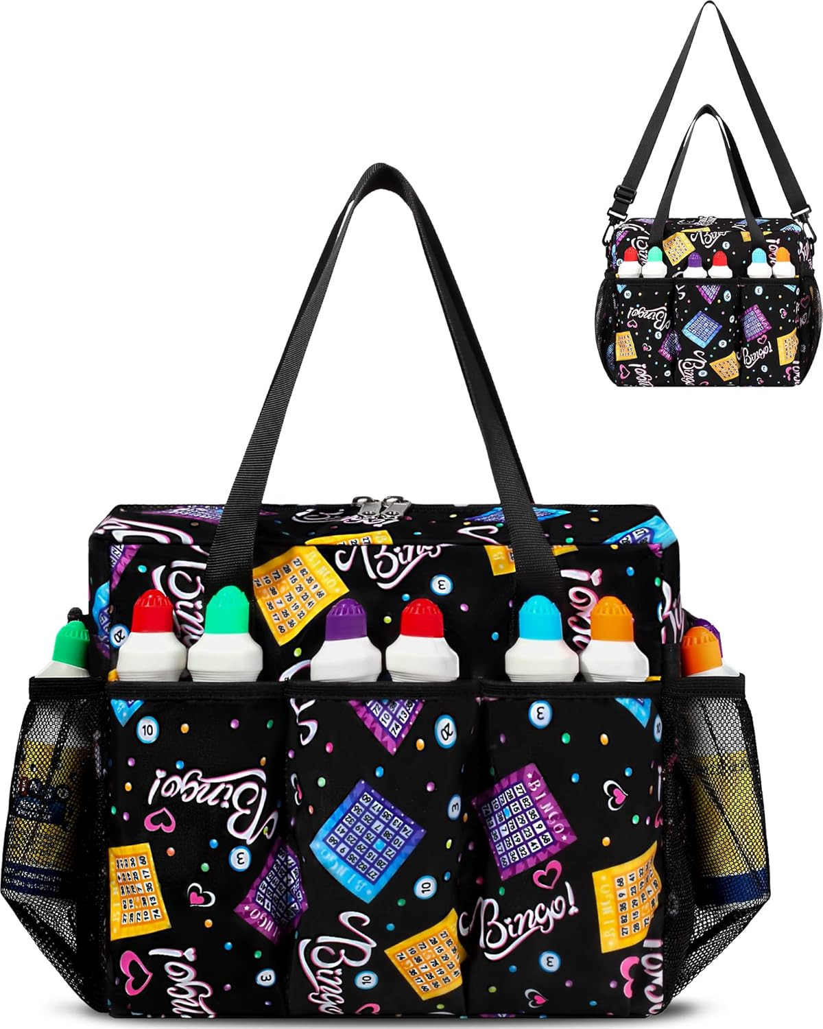 Bingo Bag with Pockets for Daubers Dabbers Dobbers Dotters Casino Bingo Game Ac