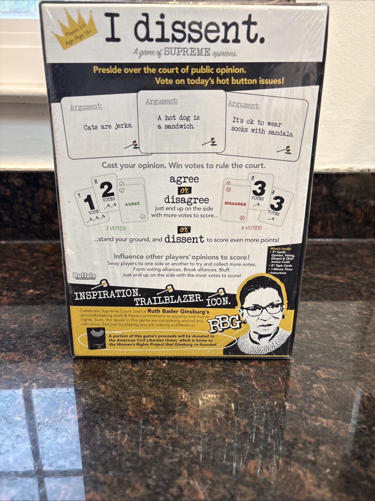 I dissent card game RBG Supreme Opinions New NIB Buffalo games gift party🖤⚖️