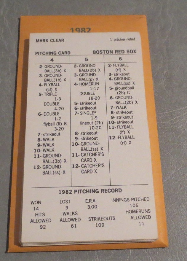 1967 Strat-O-Matic Baseball Printed Storage Envelopes with Stats and Team Logo
