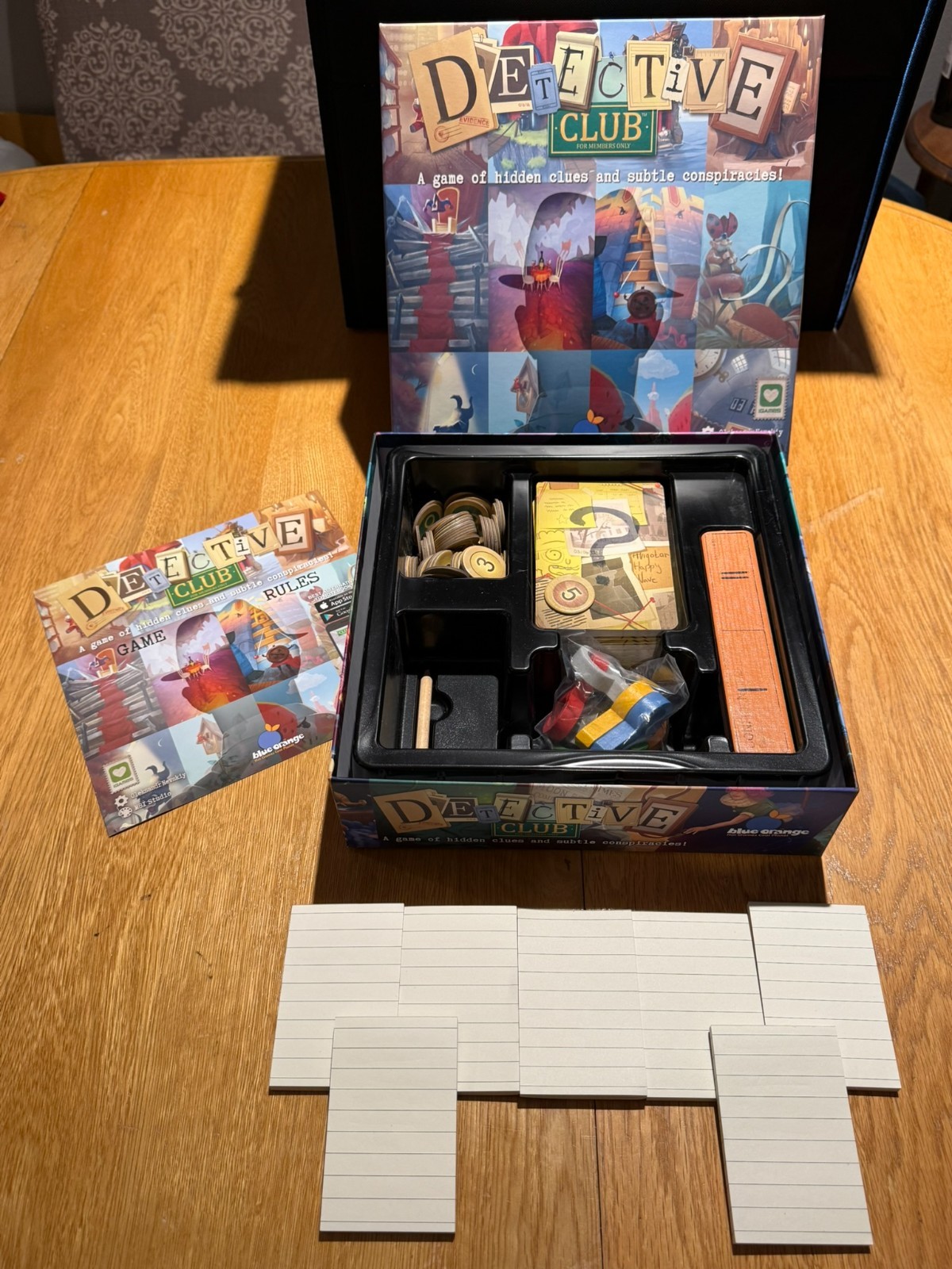 Detective Club Board Game – Blue Orange – Social Deduction – Excellent Condition