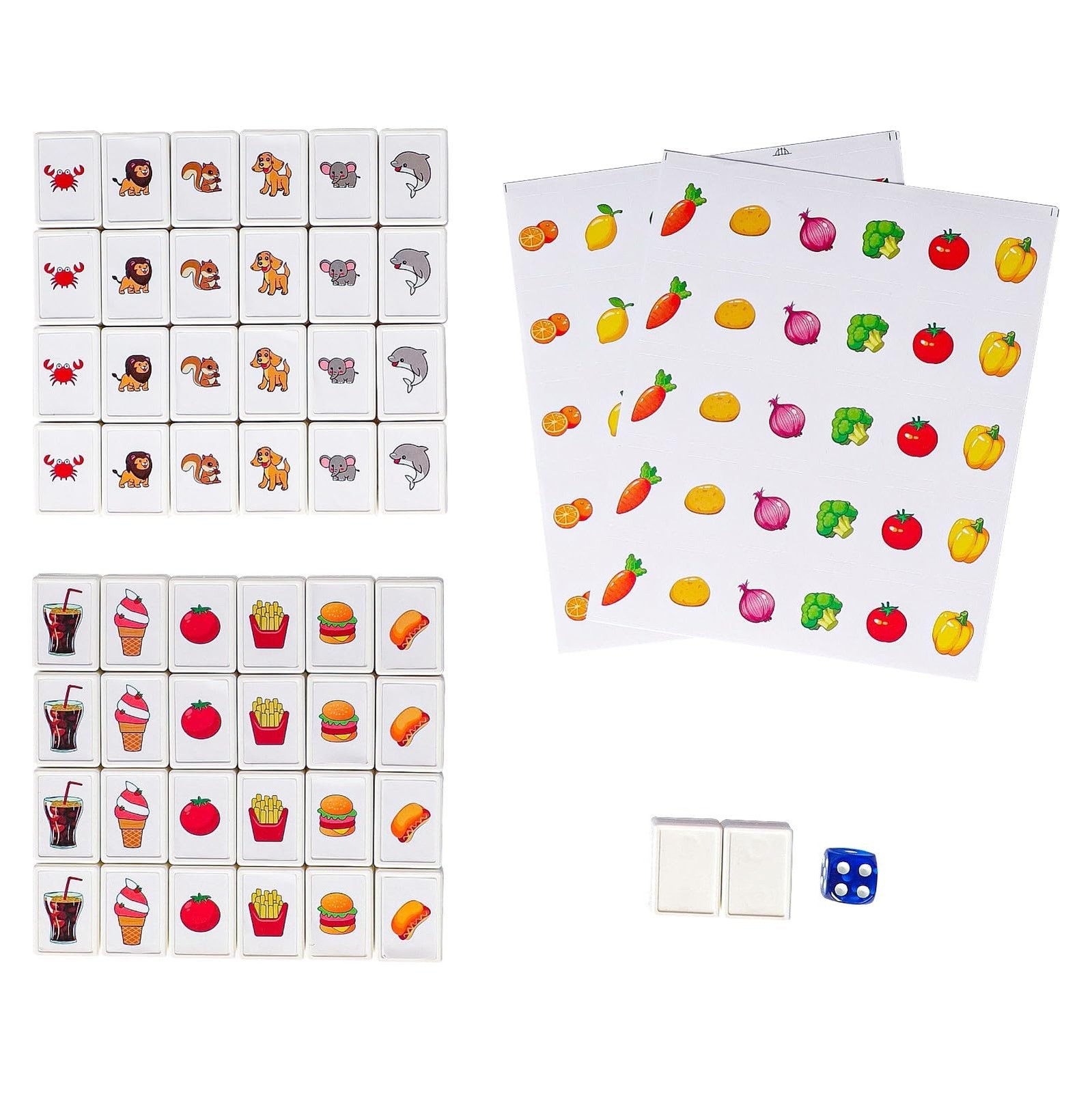 GRACIAS Mahjong Block Set, 50 Plastic Tiles (1.18”) with DIY Stickers, Por