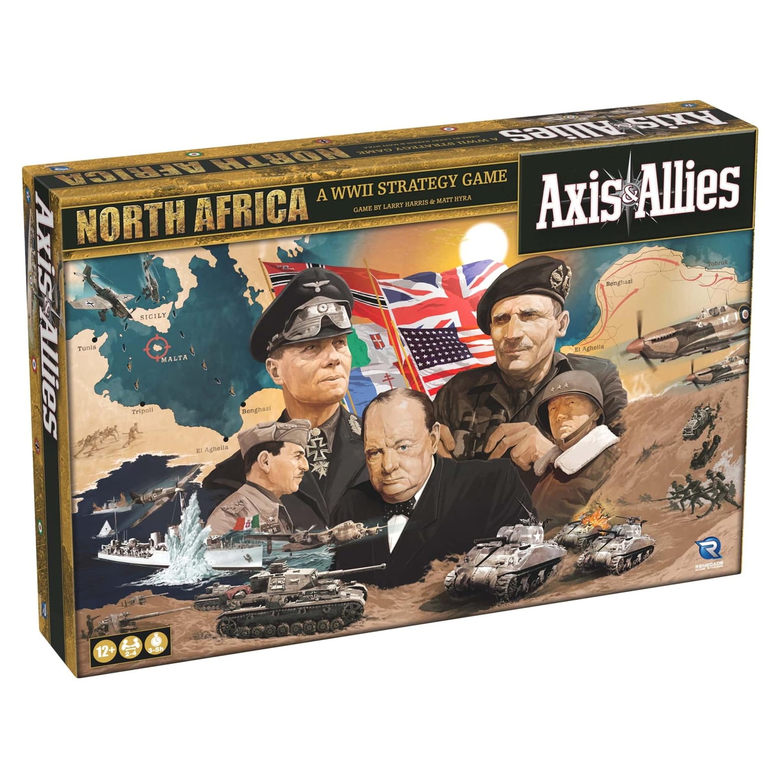 World War II North Africa Strategy Board Game for 2 to 4 Players Ages 12+