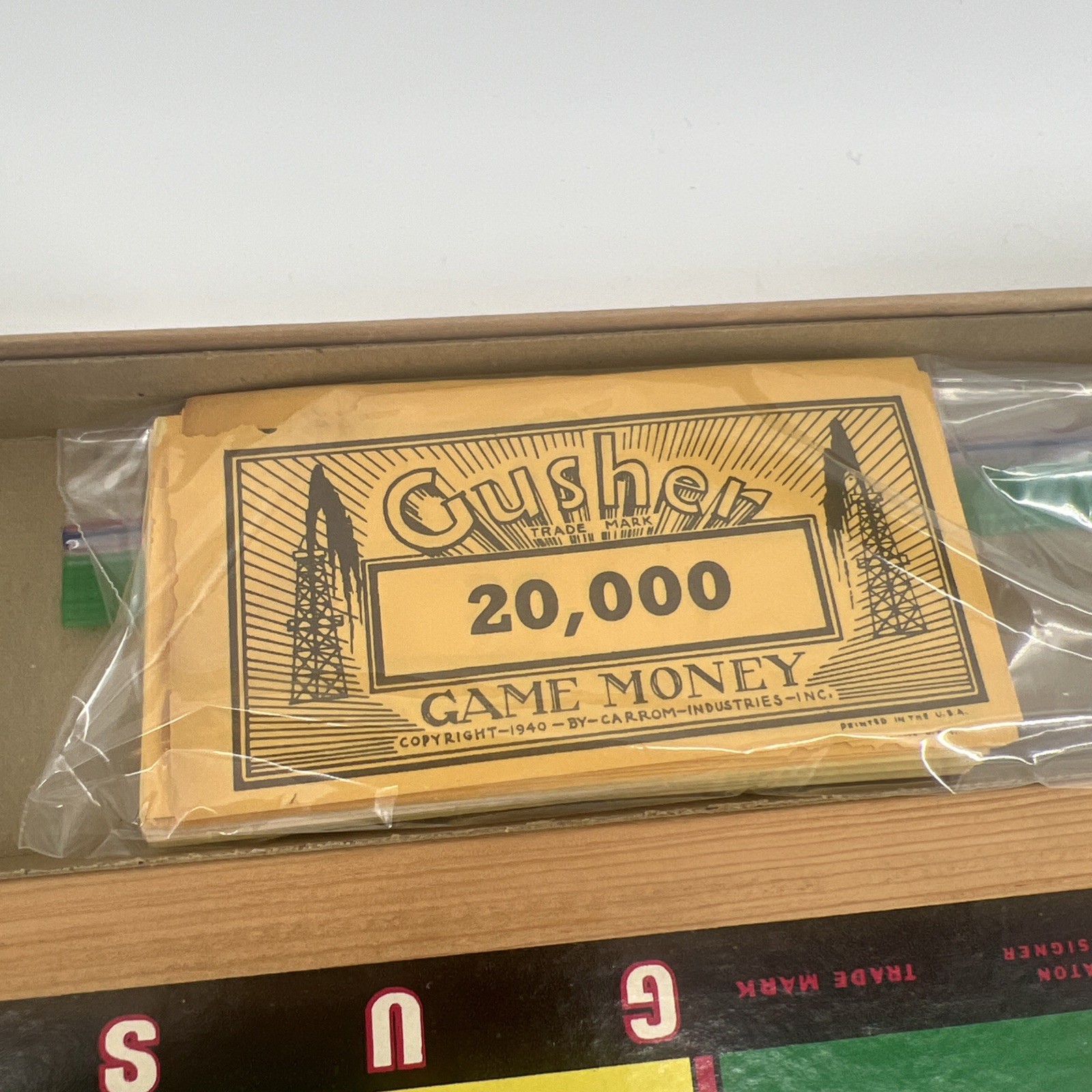Vintage Gusher Board Game Carrom Industries, Inc. Oil Drilling Game 1940