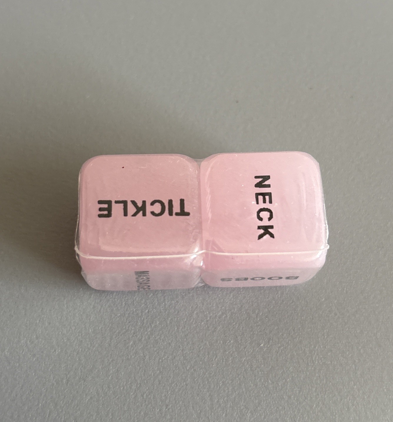Pink Dice Sex Game for Lovers Vintage New Old Stock Lips Touch Kiss Tickle ?