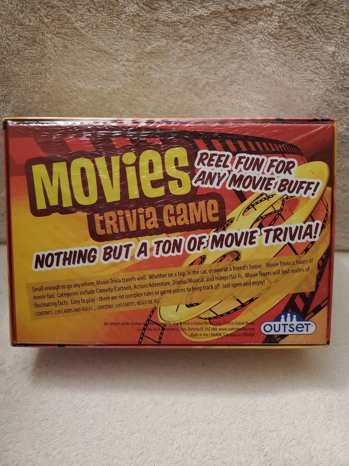 *Movies Trivia Game* Outset Perfect for Movie Buff 220 Cards Canada 2016 Sealed